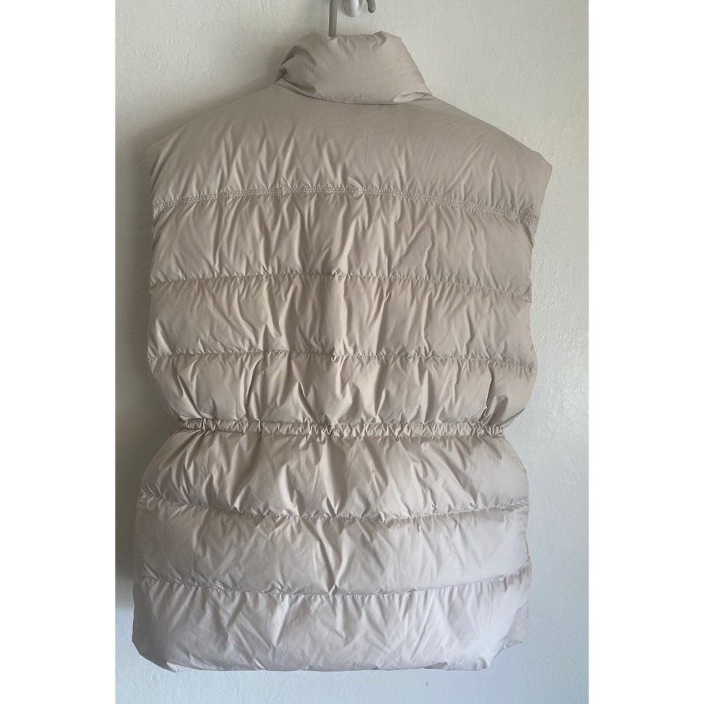 NEW Athleta Cascade Down Vest Womens M Beige Full Zip Puffer Drawstring Pockets - Picture 4 of 10